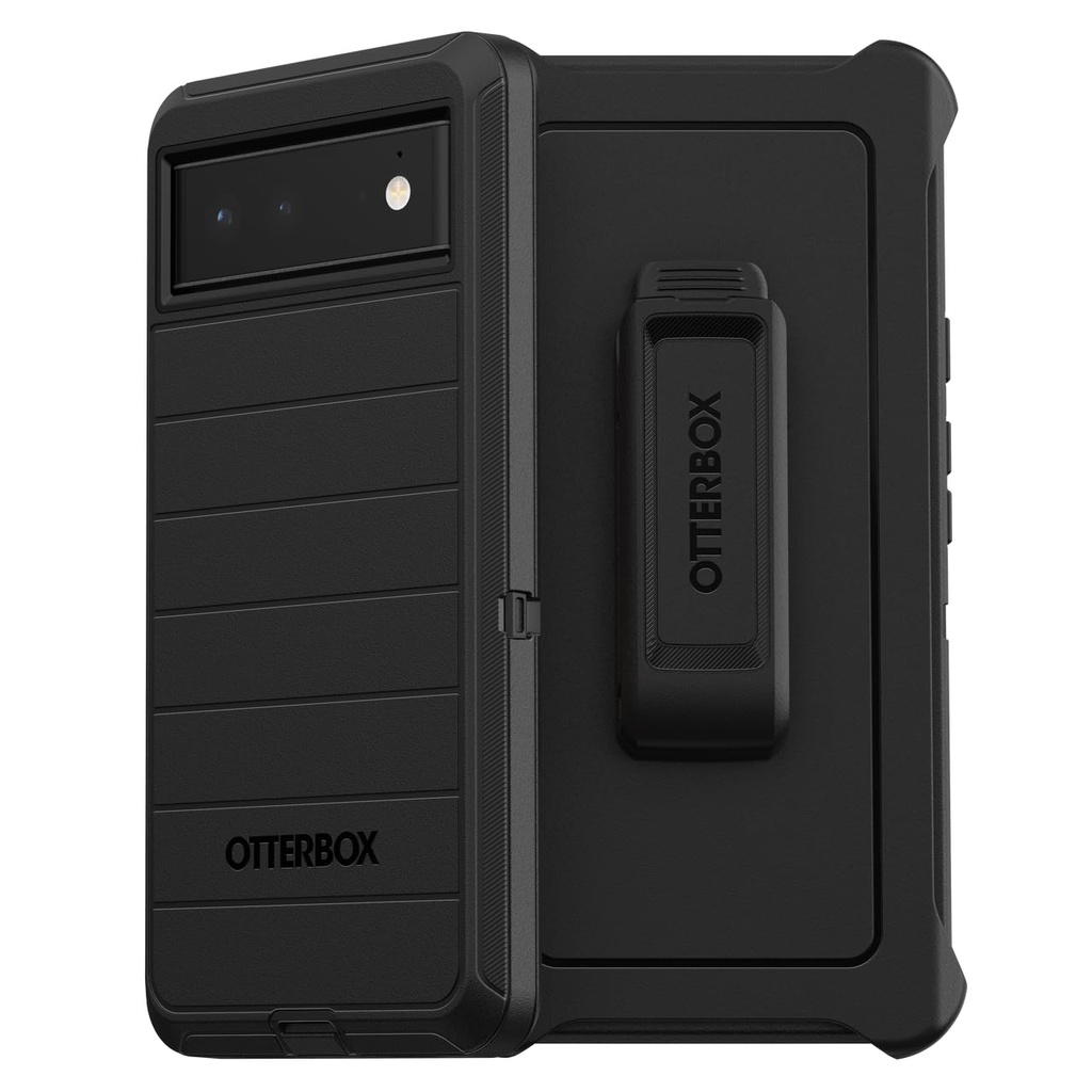 Otterbox Defender Series Case For Google Pixel 6 (Only) - Holster Clip Included - Microbial Defense Protection - Non-Retail Packaging - Black