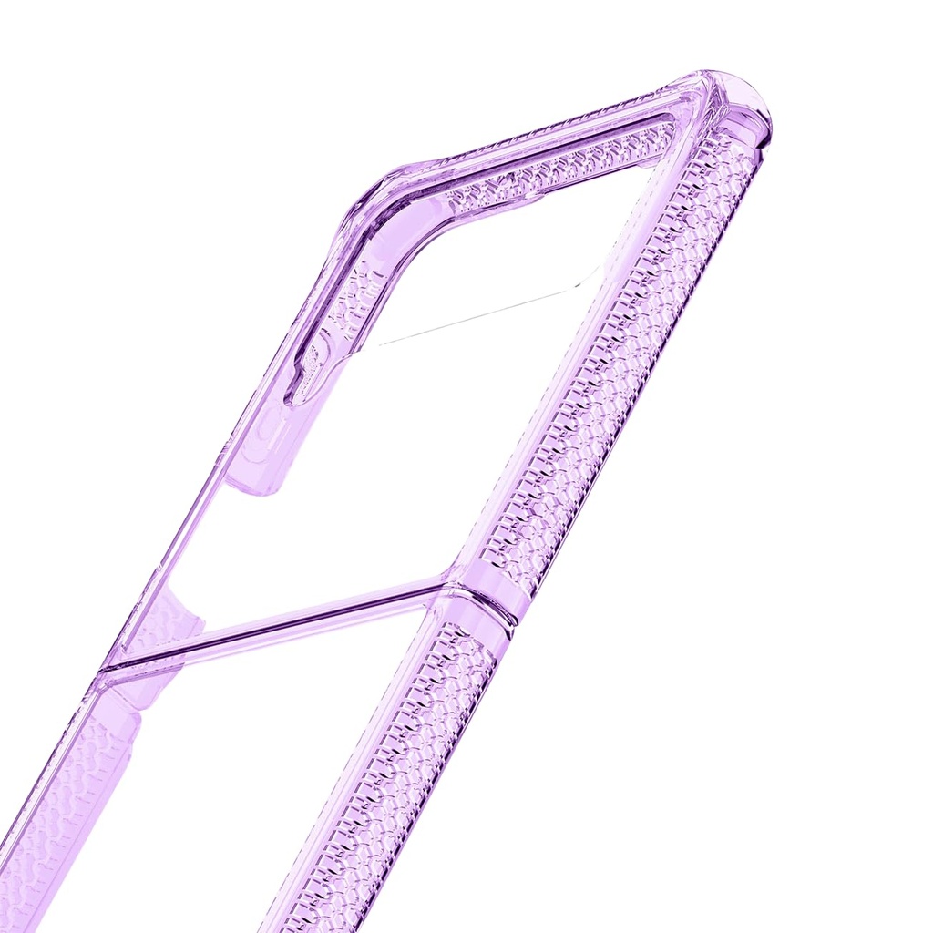 Itskins Supreme R Clear Hinge Protective Phone Case For Samsung Galaxy Z Flip4 5g, Slim Hybrid Case, Anti-Yellowing, Anti-Slip, Heavy Duty Shockproof Cover, Military Phone Case | Transparent Purple…