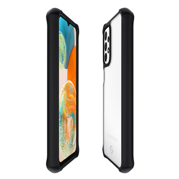 ITSKINS HYBRID R//SOLID﻿ FOR GALAXY A23 5G PLAIN BLACK AND TRANSPARENT