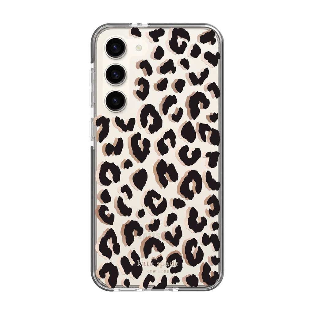 Kate Spade - New York Defensive Hardshell Case For Samsung Galaxy S23 Plus - City Leopard Black