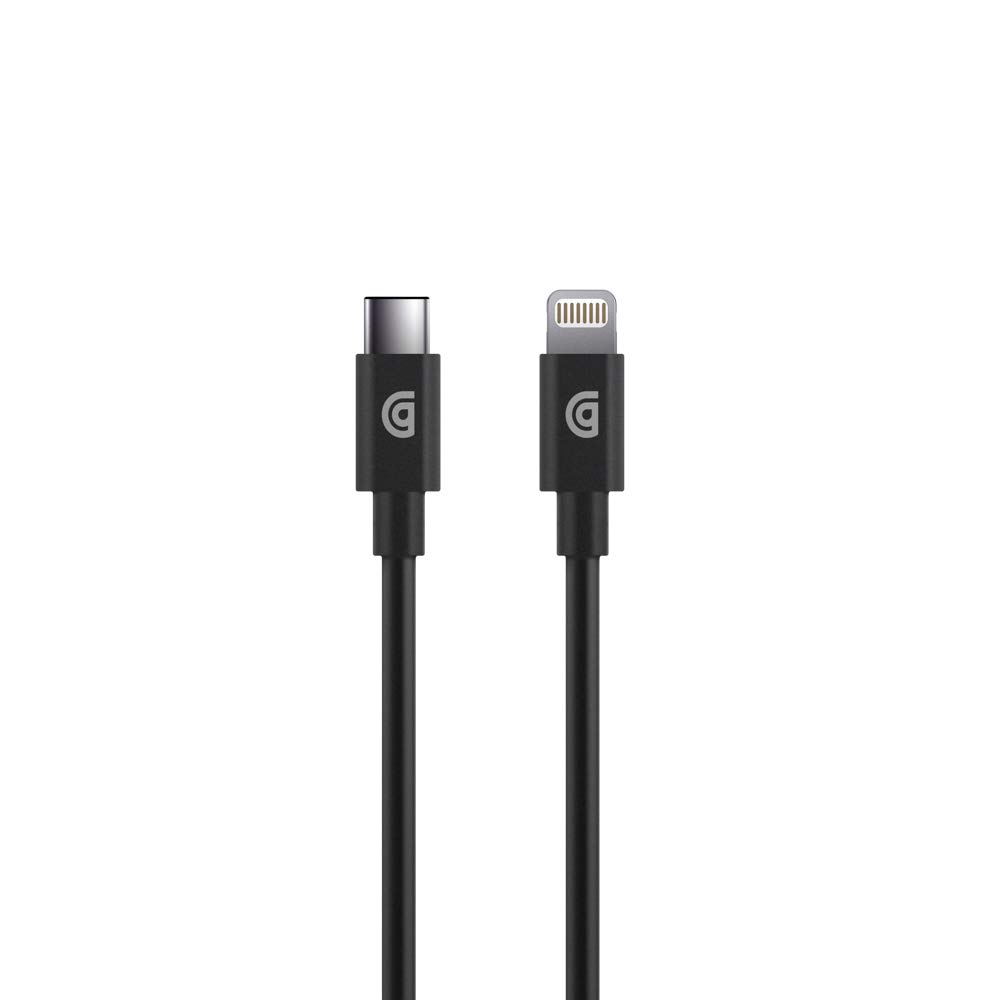 Griffin Mfi Charge/Sync Cable Apple Lightning To Usb-C Compatible With E.G. Iphone 11/11 Pro/Se (2020) / 12 Mini / 12/12 Pro / 12 Pro Max [1.2 M Long I Fast Charging I Charging & Syncing], Black