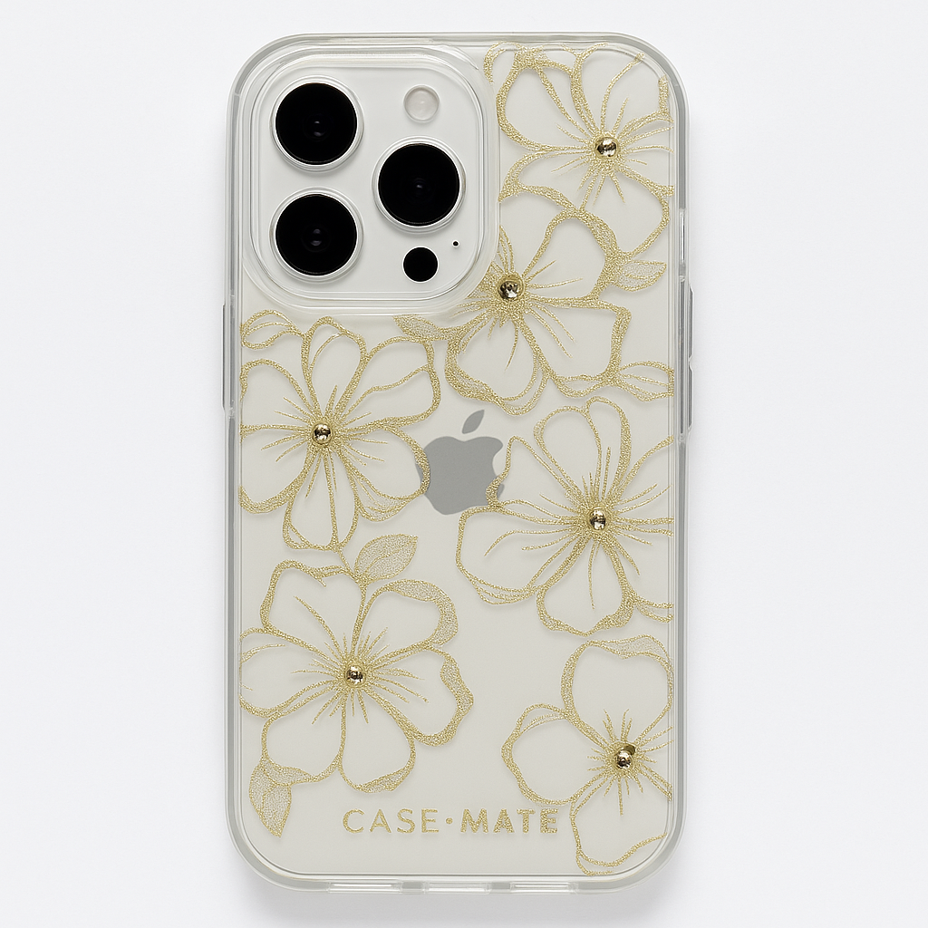 Case-Mate Iphone 15 Pro Case - Floral Gems [12ft Drop Protection] [Compatible With Magsafe] Magnetic Cover With Sparkly Rhinestones For Iphone 15 Pro 6.1", Anti-Scratch, Shockproof, Slim Fit