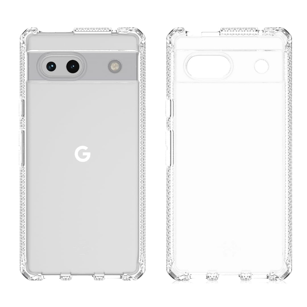 Itskins Spectrum R // Clear Compatible With Google Pixel 7a, Protective Phone Case, Anti-Yellowing, Shockproof Cover, And Military Grade Phone Case - Transparent