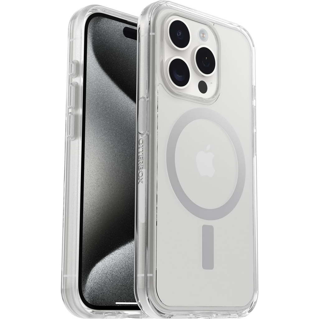 Otterbox Iphone 15 Pro (Only) Symmetry Series Clear Case - (Clear), Snaps To Magsafe, Ultra-Sleek, Raised Edges Protect Camera & Screen (Ships In Polybag, Ideal For Business Customers)