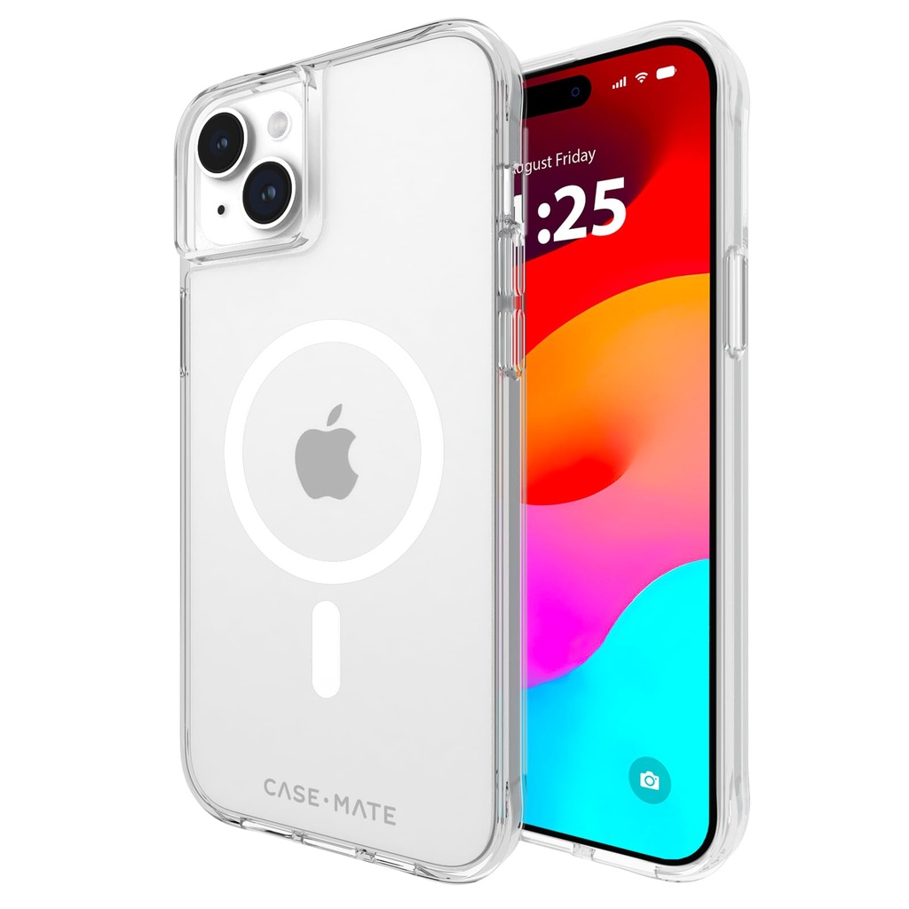 Case-Mate Tough Iphone 15 Plus Case - Clear [12ft Drop Protection] [Compatible With Magsafe] Magnetic Phone Cover For Iphone 15 Plus 6.7", Shockproof Cover With Anti Yellowing, Anti Scratch Technology