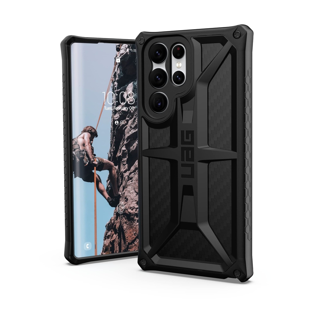 Urban Armor Gear Uag Designed For Samsung Galaxy S22 Ultra Case Carbon Fiber Rugged Lightweight Slim Shockproof Premium Monarch Protective Cover, [6.8 Inch Screen]