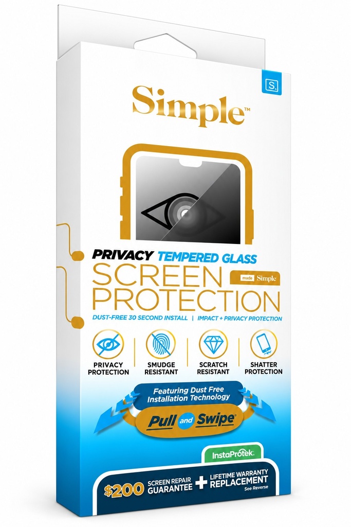 Simple Iphone 15/Iphone 15 Pro Privacy Tempered Glass Screen Protector