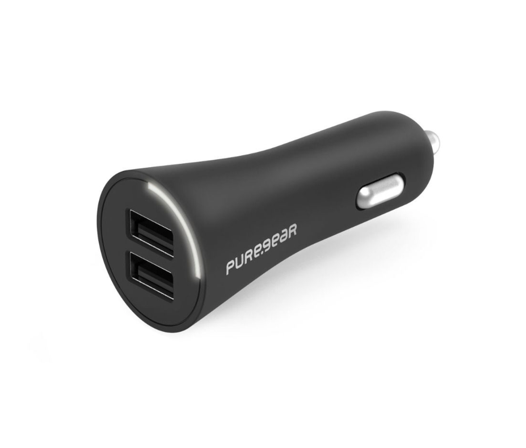 PURE GEAR 24W DUAL USB-A CAR CHARGER - BLACK