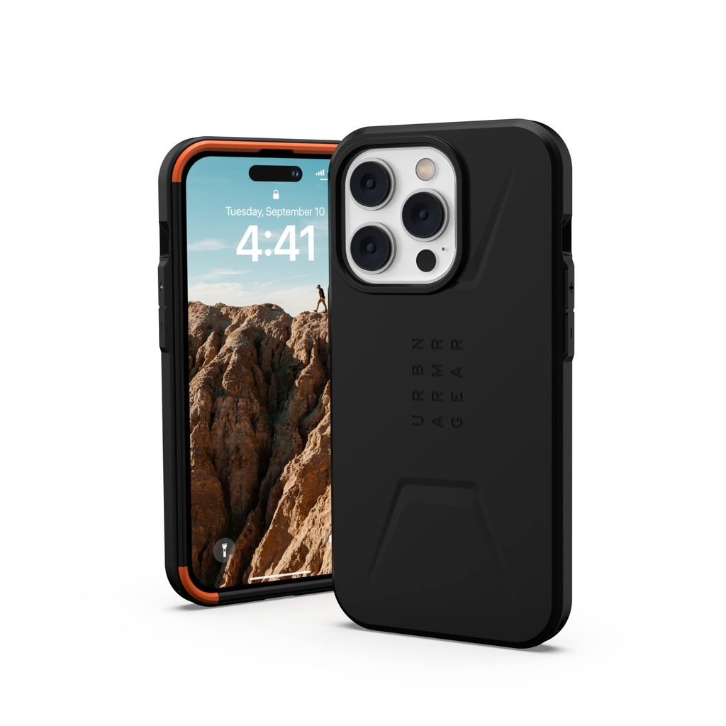 Urban Armor Gear Uag-Iph22mb-Cms-Bk Iphone 14 Pro (6.1) 2022, Impact Resistant Case, Magsafe Compatible, Civilian Black, Black