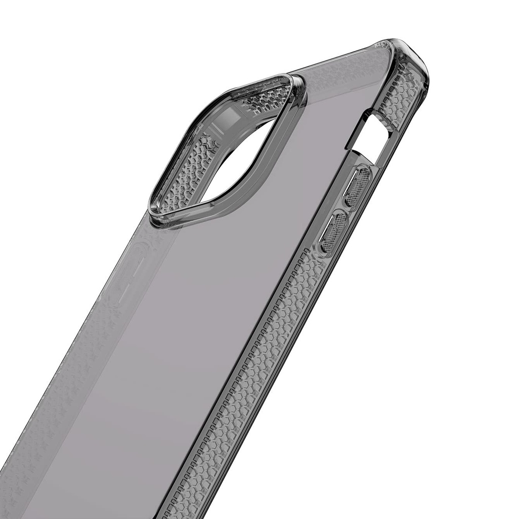 Itskins Spectrum R // Clear Protective Phone Case Compatible With Iphone 14 Pro, Slim Hybrid Case, Anti-Yellowing, And Heavy Duty Shockproof Cover, Military Phone Case - Smoke