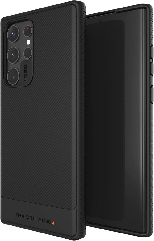 Gear4 Slim Light Case For Samsung Galaxy S22 Ultra [Military-Grade D30 13 Ft Drop Protection] Copenhagen Series, Black