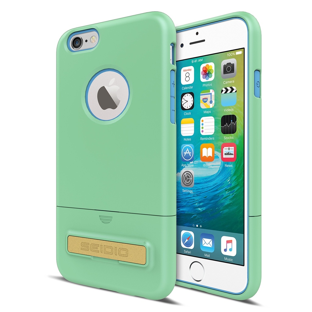 Seidio Surface With Metal Kickstand Case For Iphone 6/6s [Dual-Layer Protection] - Non-Retail Packaging - Mint/Blue