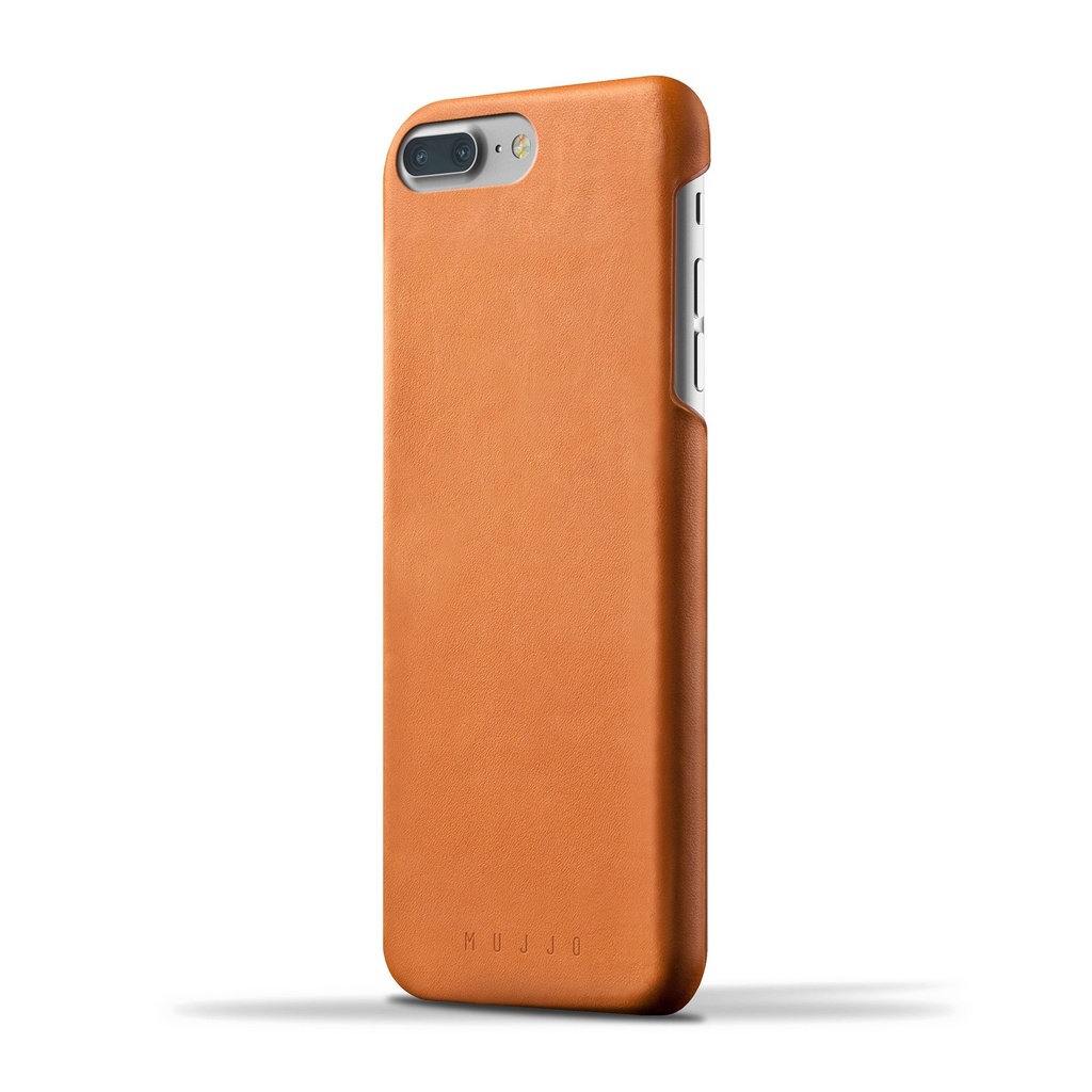 Mujjo Moulded Edge Leather Case For Iphone 8 Plus, Iphone 7 Plus | Premium Genuine Leather, Natural Aging Effect | Pocket For 2-3 Cards (Tan)
