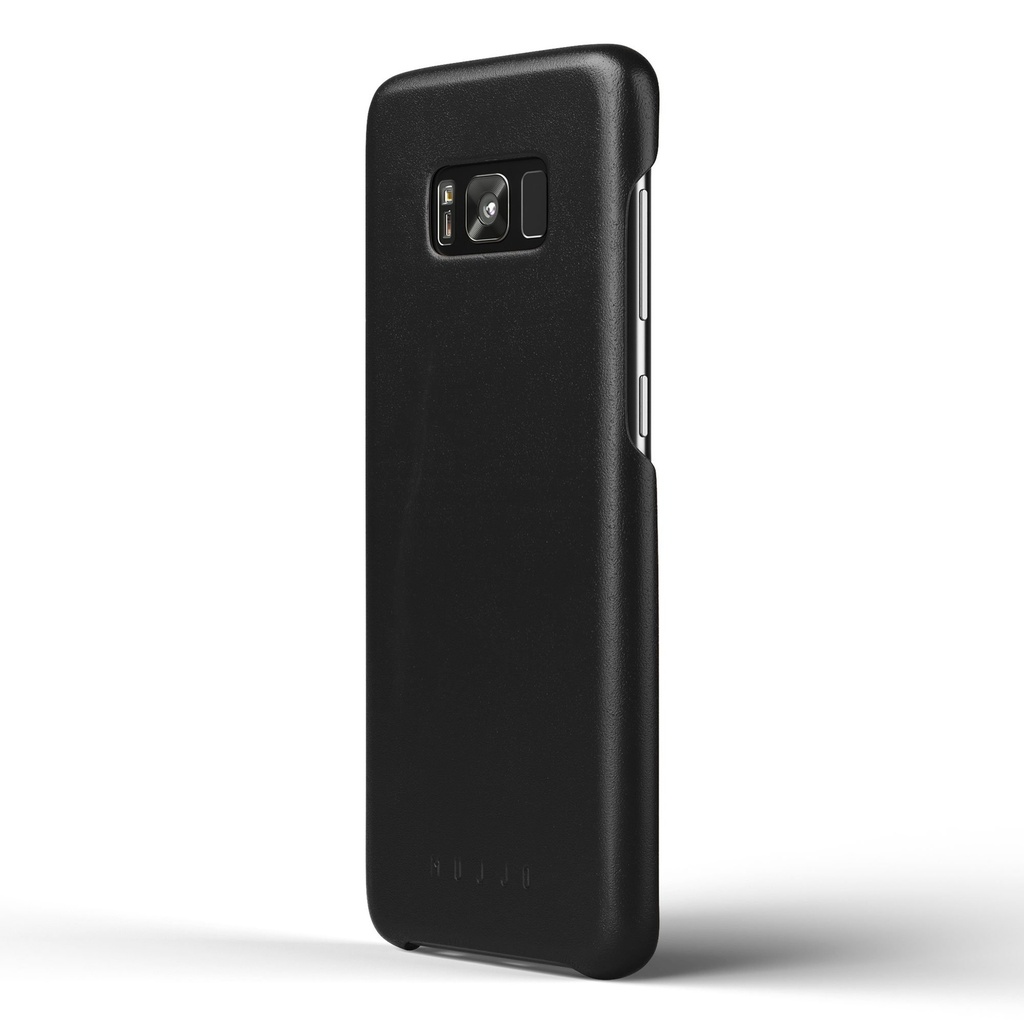 Mujjo Full Leather Case For Samsung Galaxy S8 Plus | Premium Genuine Leather, Natural Aging Effect | Slim, Leather Wrapped, Wireless Charging (Black)