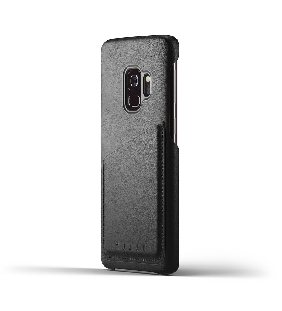 Mujjo Full Leather Wallet Case For Samsung Galaxy S9 With Card Holder (Black)