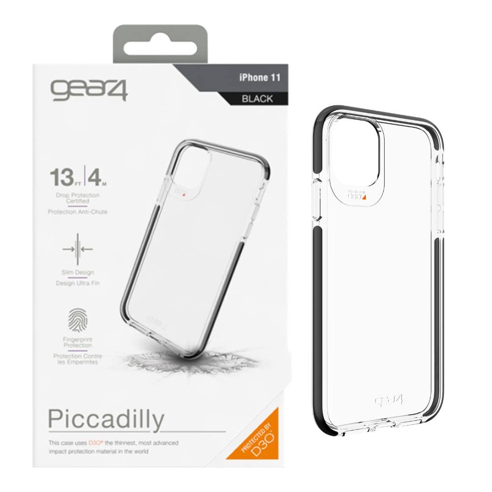 Gear4 Piccadilly Compatible With Iphone 11 Case, Advanced Impact Protection With Integrated D3o Technology Phone Cover - Black (36574)