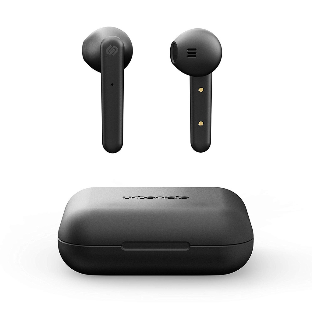 Urbanista Stockholm True Wireless Earbuds 14h Playtime Bluetooth 5.0 With Charging Case, Touch Controls & Dual Mic Earphones Compatible With Android And Ios - Black