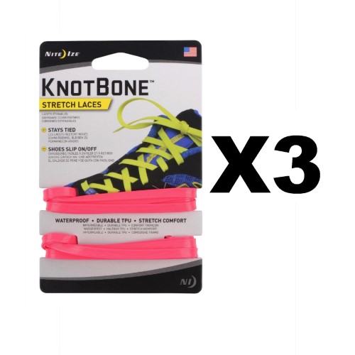 Nite Ize Knotbone Stretch Laces, Neon Pink