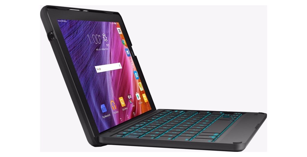 Zagg Folio Case With Backlit Keyboard For Asus 8" Zenpad Tablet - Black, As8zfk-Bb0