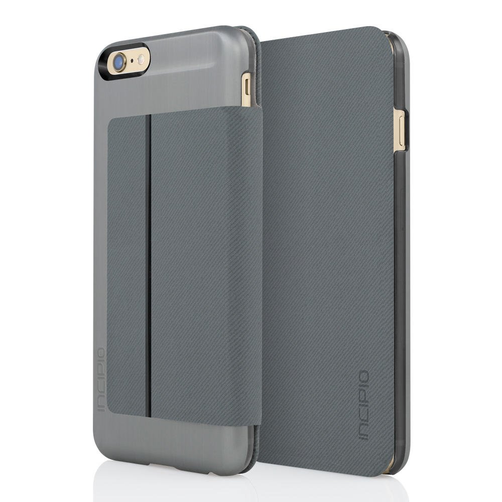 Iphone 6s Plus Case, Incipio Highland Premium Folio [Credit Card] Wallet Folio Iphone 6 Plus, Iphone 6s Plus - Gunmetal/Gray